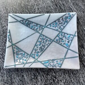Abstract fused glass decorative‎ platter